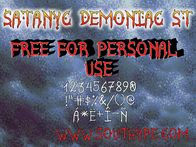 Satanyc Demoniac St font
